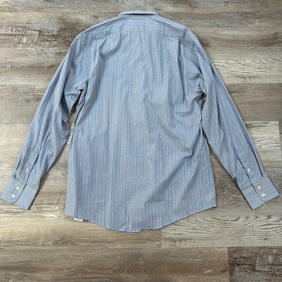 NWT Burberrys of London Dress Shirt Blue Stripe 15.5 35 Made in USA Vintage - Picture 5 of 9